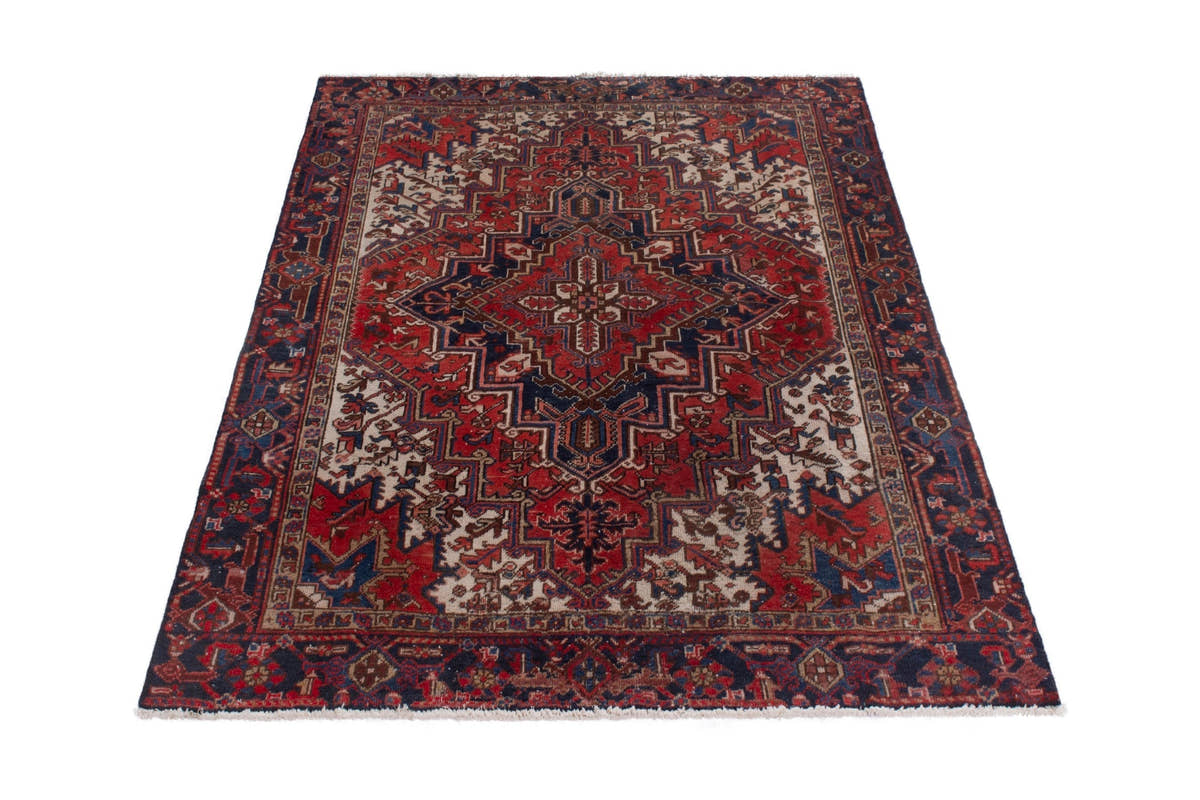 Persian Gorevan area rug in deep red and cream, view 2 of 19