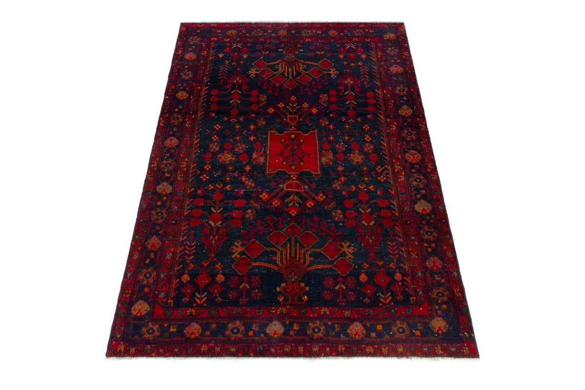 Persian Borujerd area rug in navy and deep red, view 2 of 21