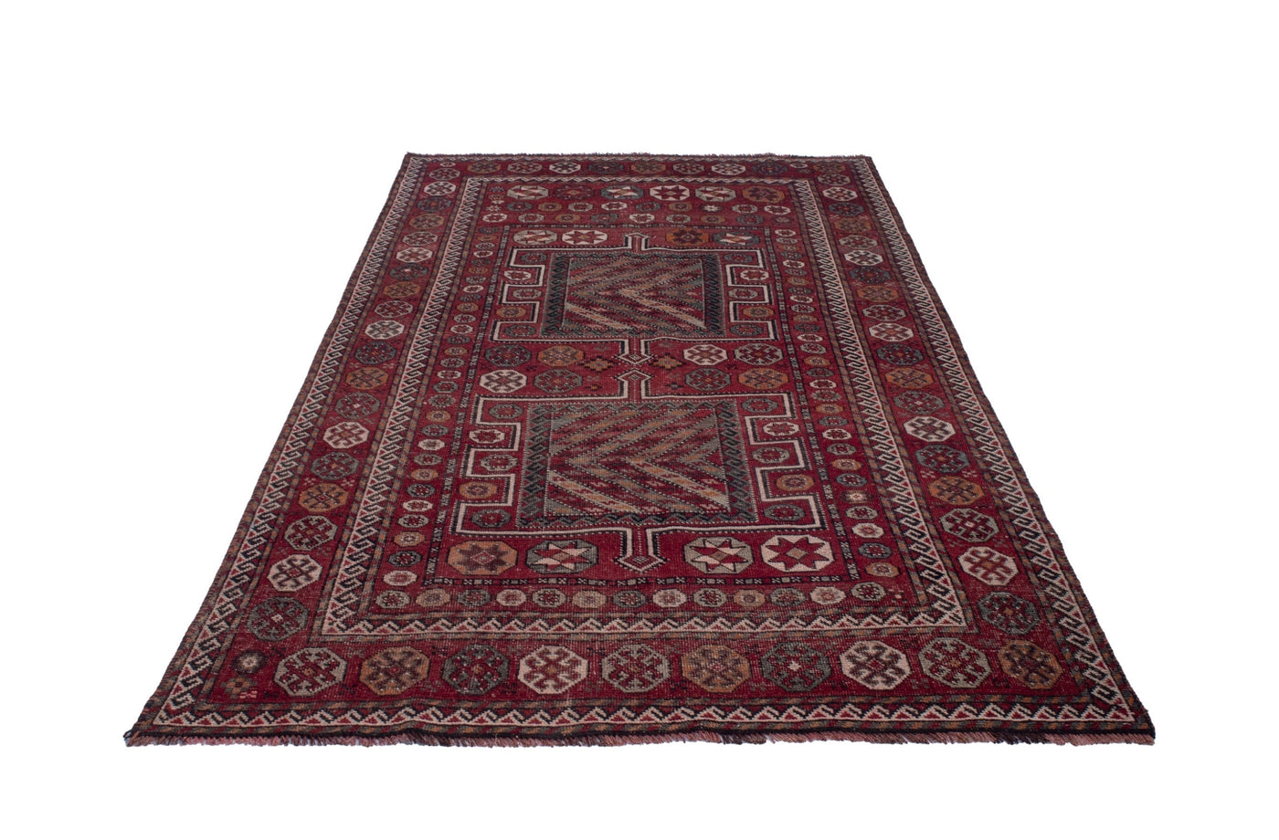 Persian Ghoochan area rug in deep red and rust, view 3 of 19