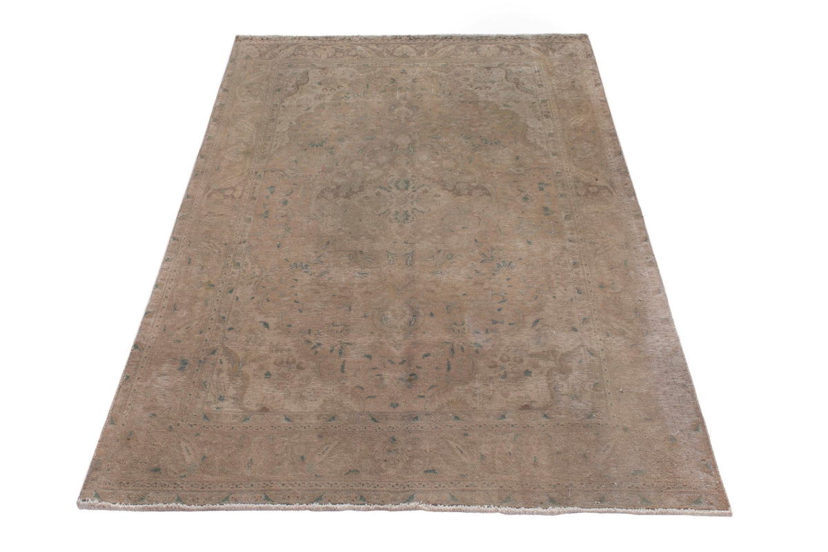 Persian Tabriz area rug in terracotta and tan, view 2 of 22