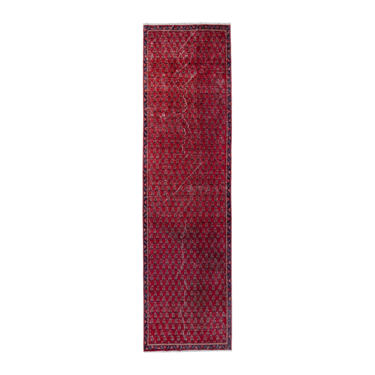 Persian Arak runner rug in deep red and burgundy, 2'6" x 9'5"