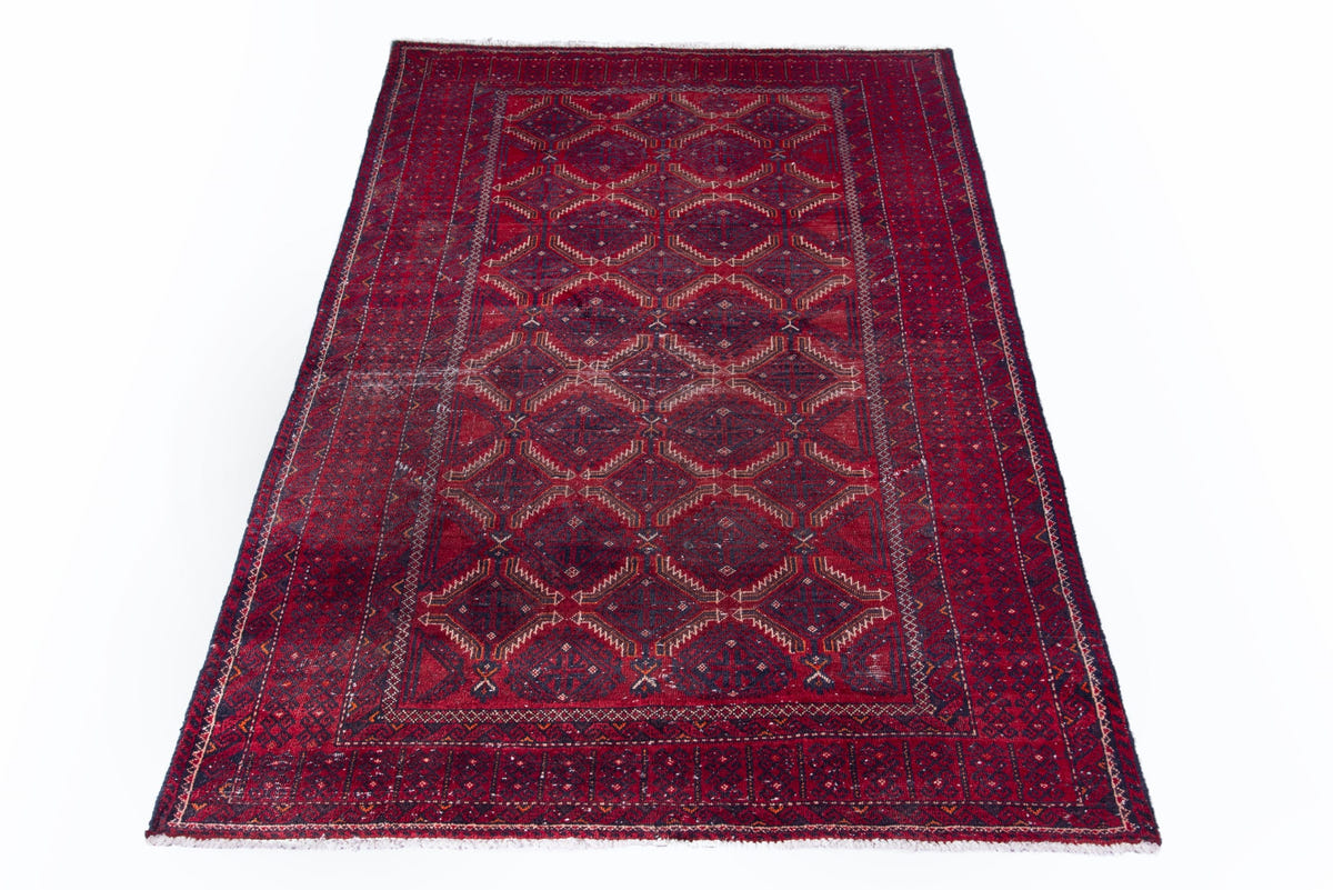 Turkish Anatolian area rug in burgundy and deep red, view 10 of 16