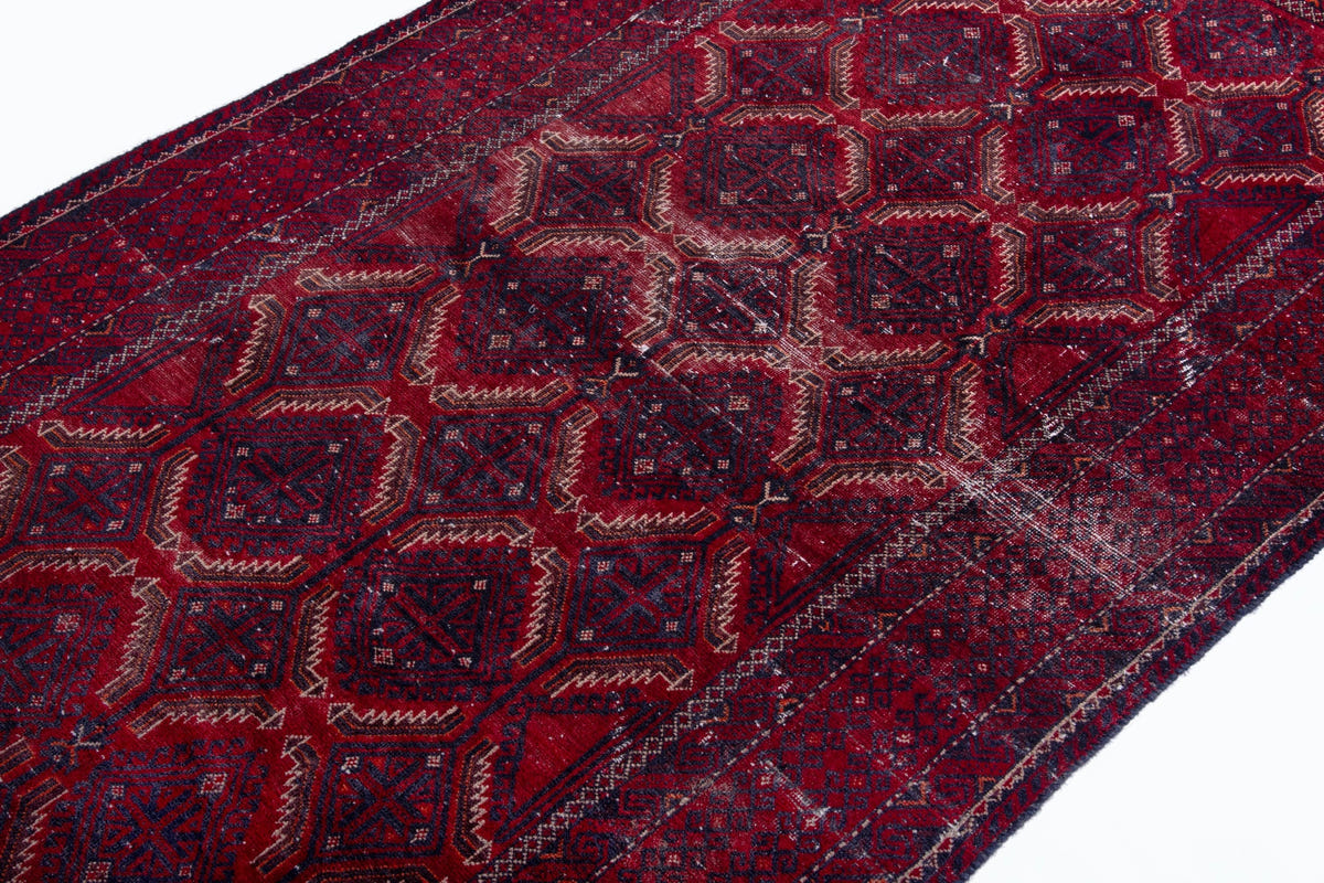 Turkish Anatolian area rug in burgundy and deep red, view 11 of 16