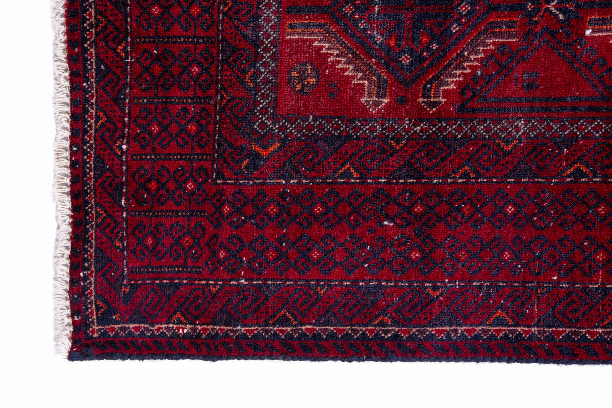 Turkish Anatolian area rug in burgundy and deep red, view 12 of 16