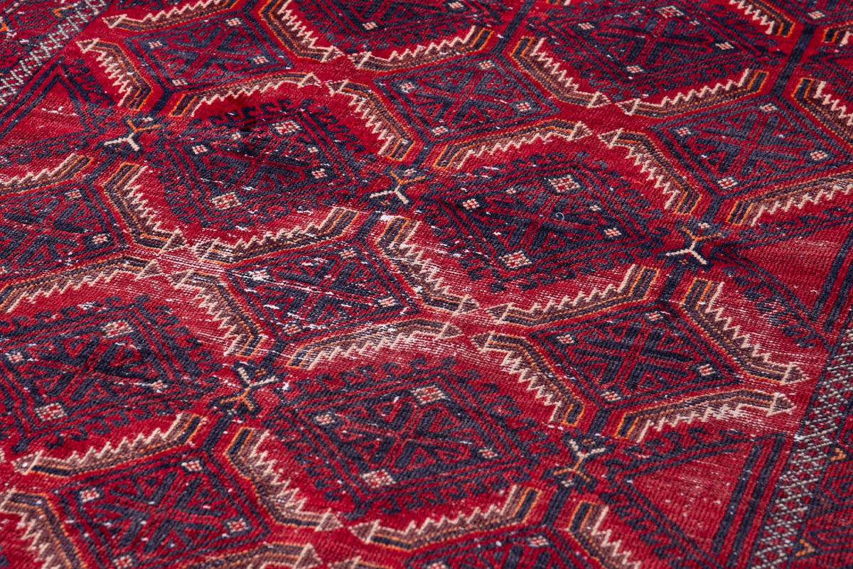 Persian area rug in burgundy and deep red, view 16 of 16