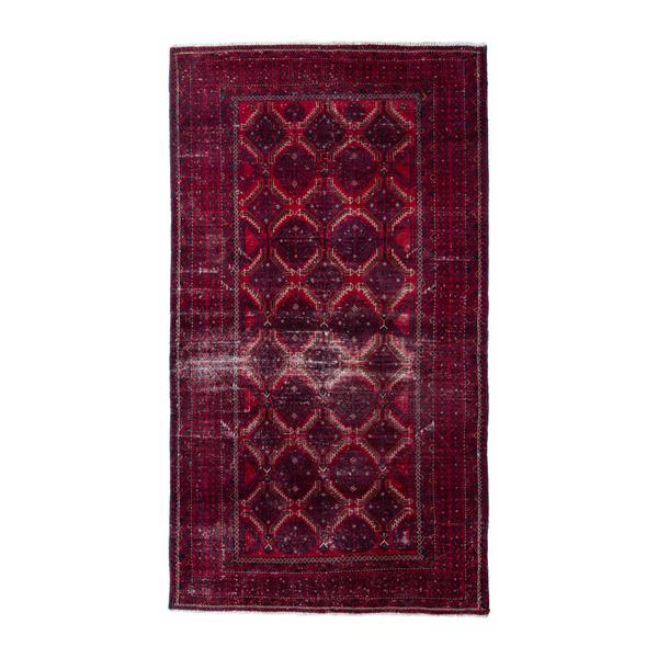 Persian area rug in burgundy and deep red, 3'7" x 6'9"