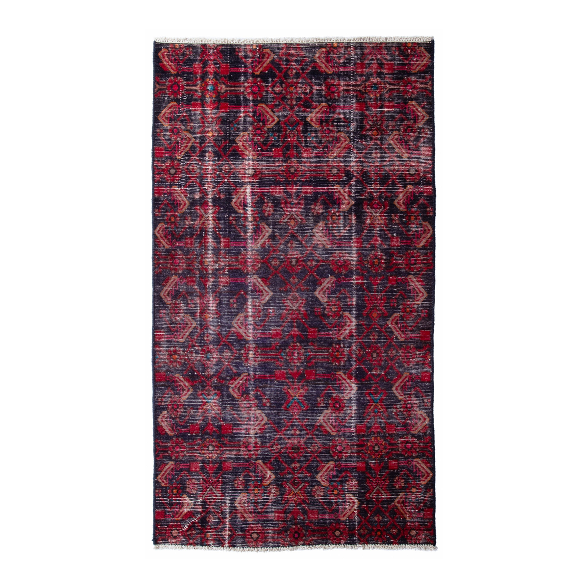 Persian Hamedan accent rug in burgundy and deep red, 3'3" x 5'9"