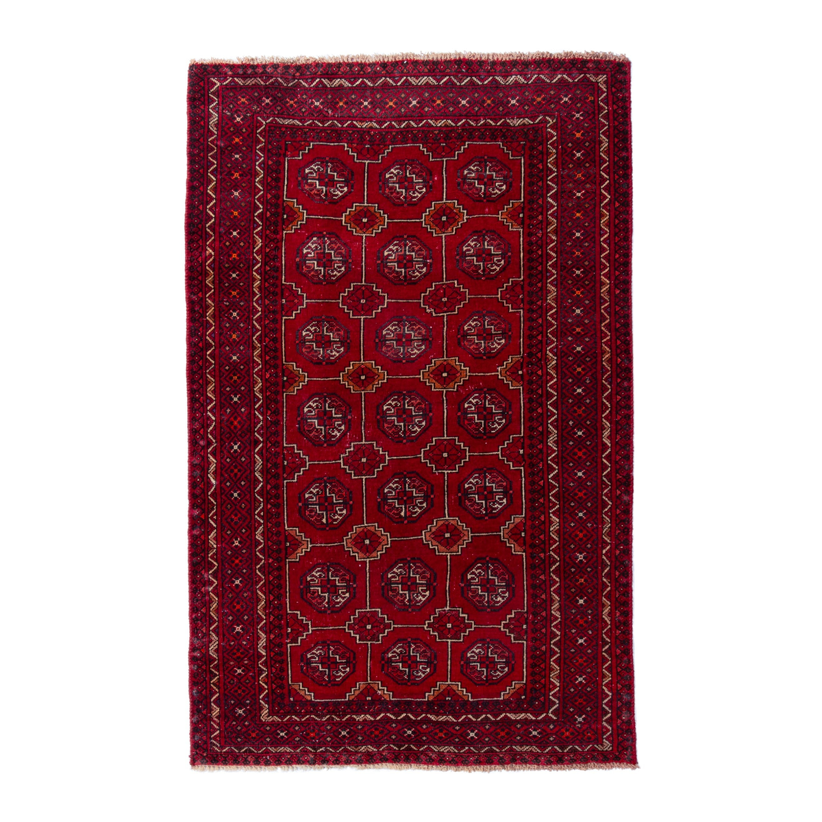 Persian Baluch accent rug in burgundy and deep red, 3'3" x 5'4"