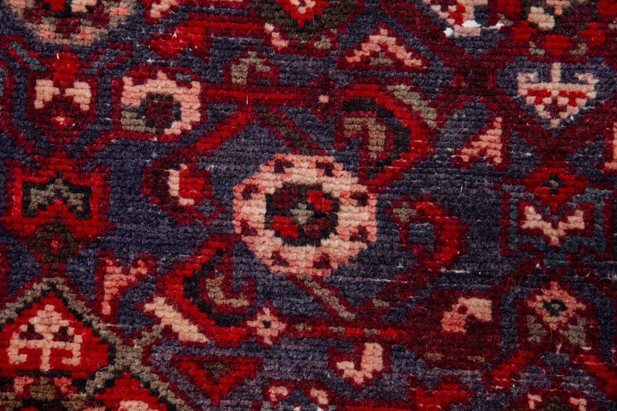 Turkish Anatolian runner rug in deep red and charcoal, view 5 of 18