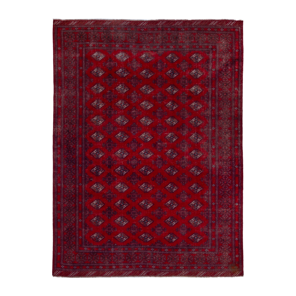 Persian Torkaman oversized rug in deep red and burgundy, 9'6" x 12'9"