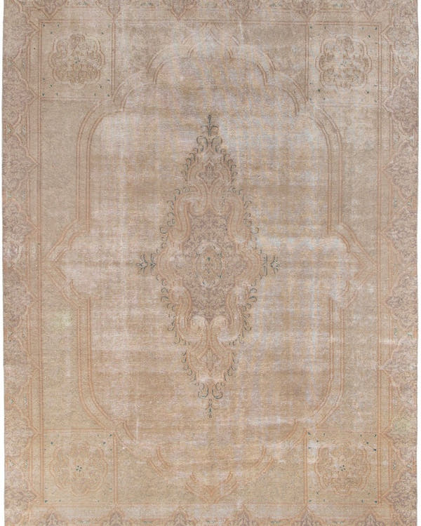 Vintage Persian Kerman rug in ivory and neutral