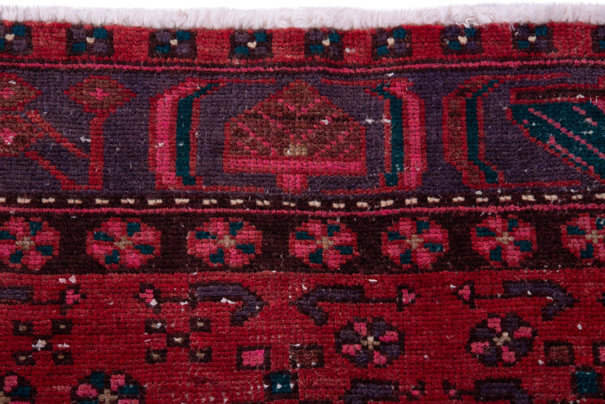 Persian area rug in deep red and navy, view 19 of 19