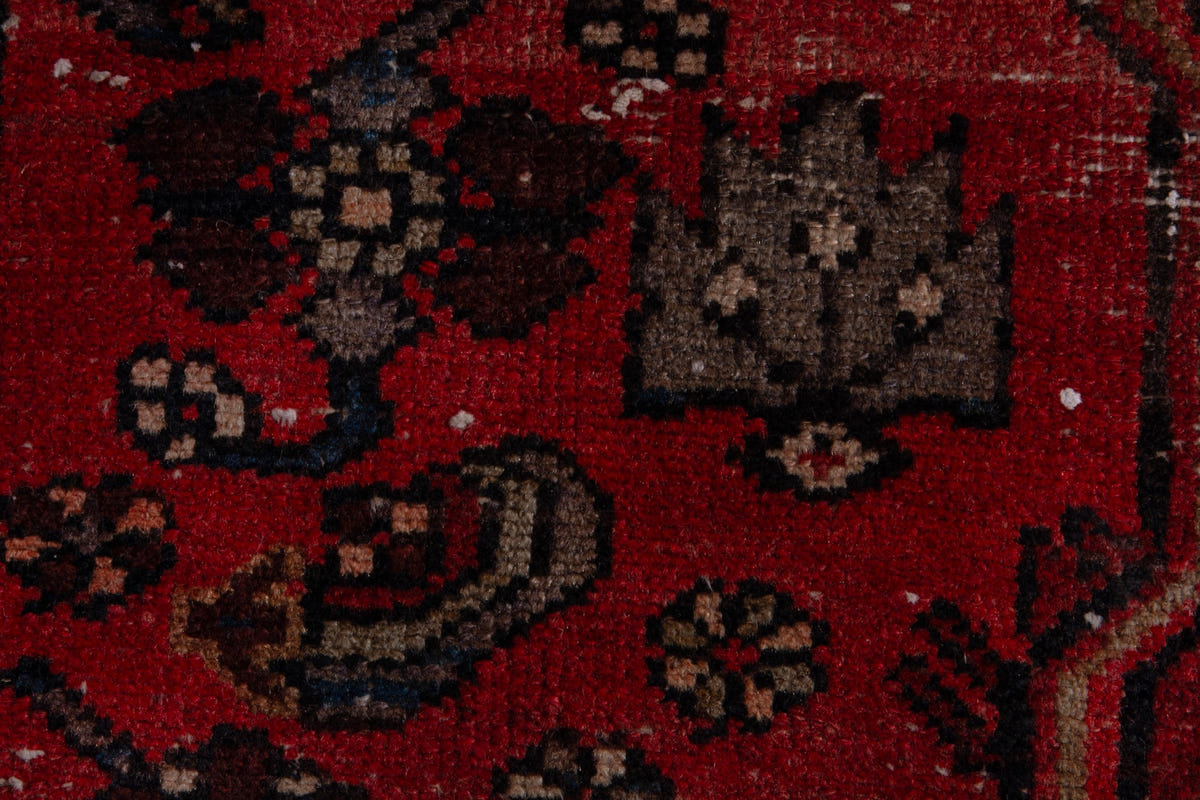 Persian Zanjan runner rug in deep red and navy, view 11 of 16