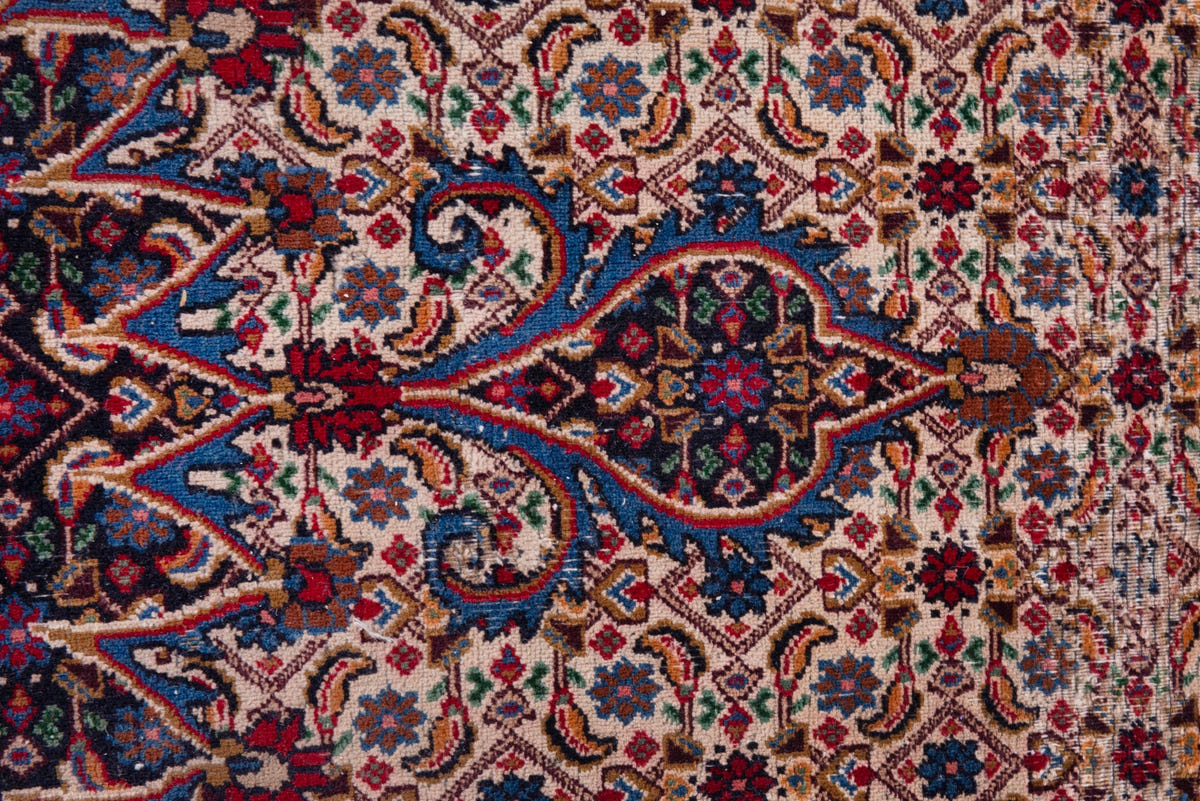 Turkish Anatolian area rug in cream and rust, view 5 of 21