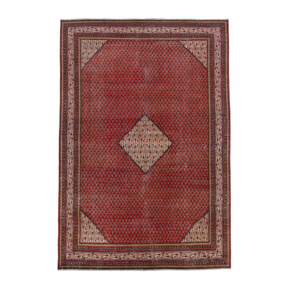 Persian Arak area rug in deep red and burgundy, 6'11" x 10'4"