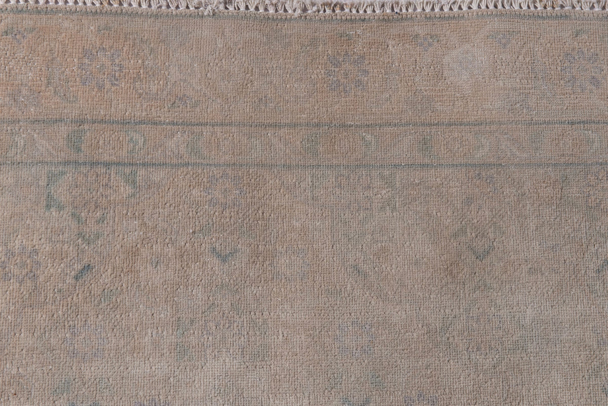 Persian Tabriz accent rug in dusty rose and greige, view 14 of 19