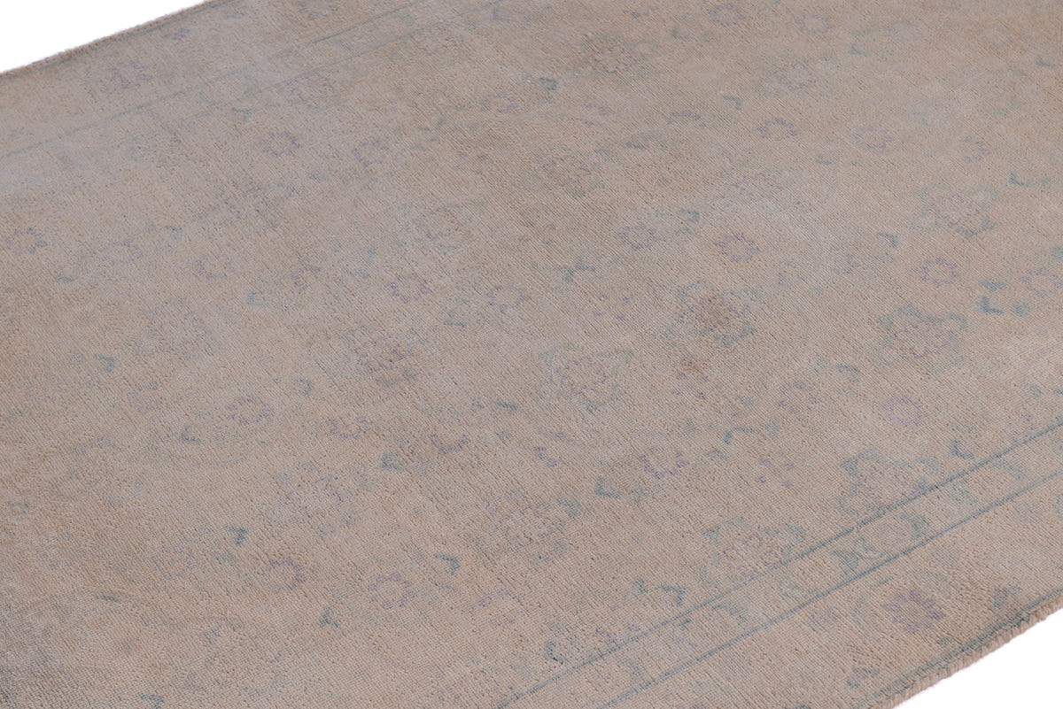 Persian Tabriz accent rug in dusty rose and greige, view 5 of 19