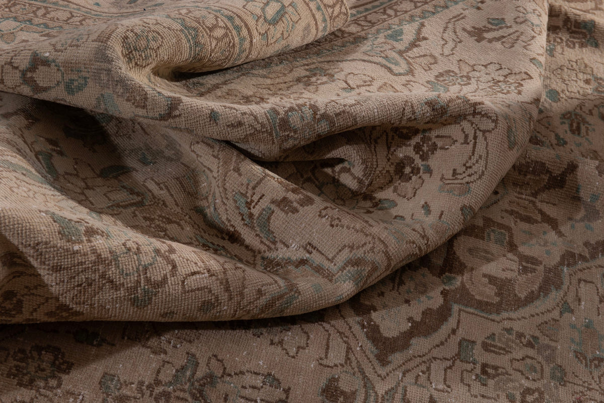 Turkish Anatolian oversized rug in taupe and greige, view 10 of 20