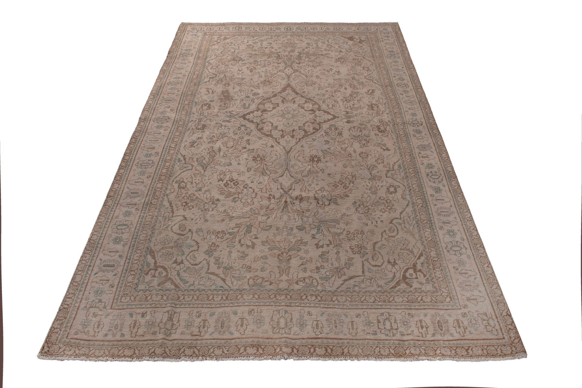 Turkish Anatolian oversized rug in taupe and greige, view 14 of 20