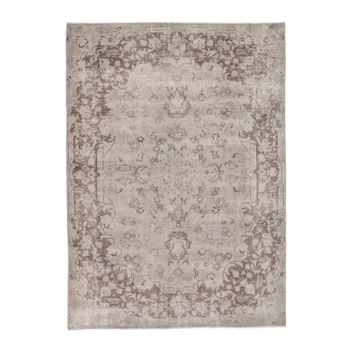 Persian Mashhad oversized rug in cream and taupe, 8'5" x 11'10"