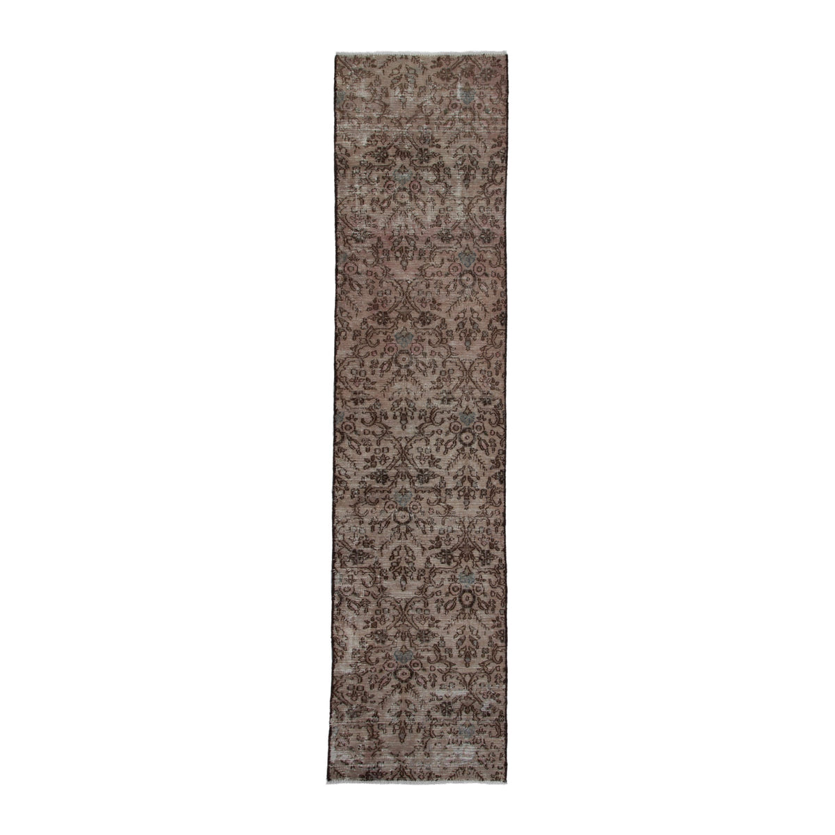 Persian Birjand runner rug in taupe and faded red, 2'4" x 10'7"