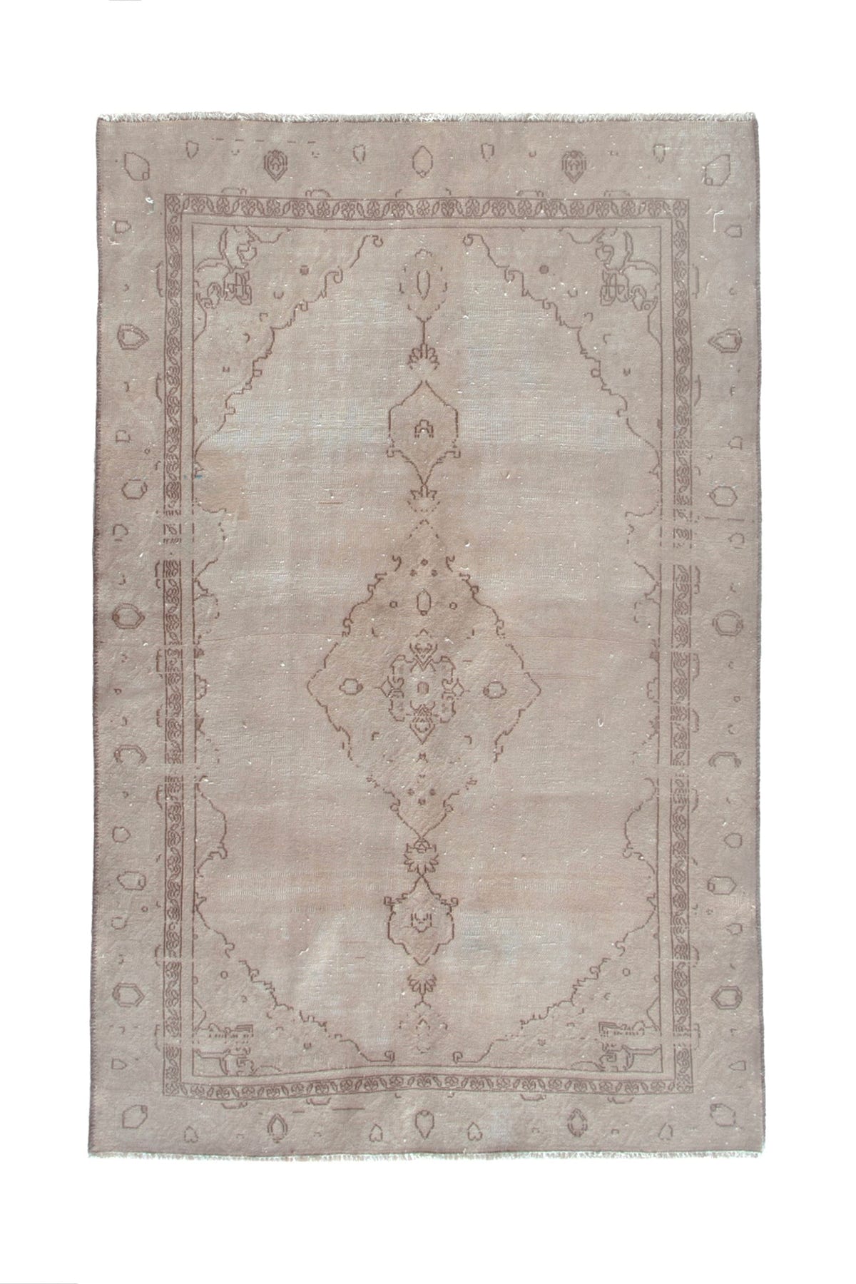 Turkish Anatolian accent rug in stone and greige, view 2 of 19