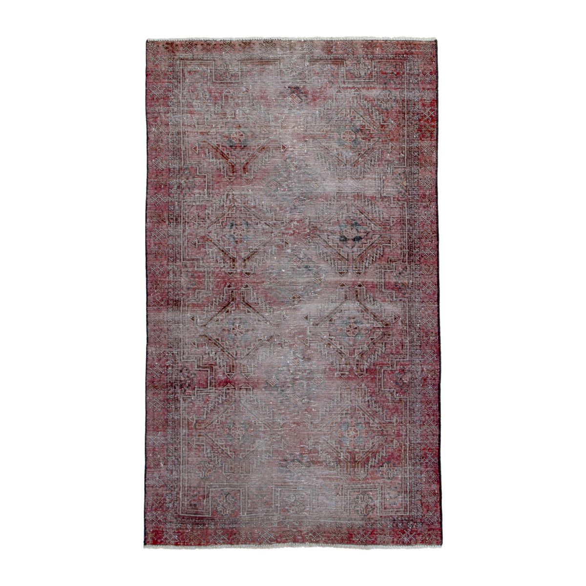 Persian Ferdos accent rug in greige and faded red, 3'5" x 6'6"