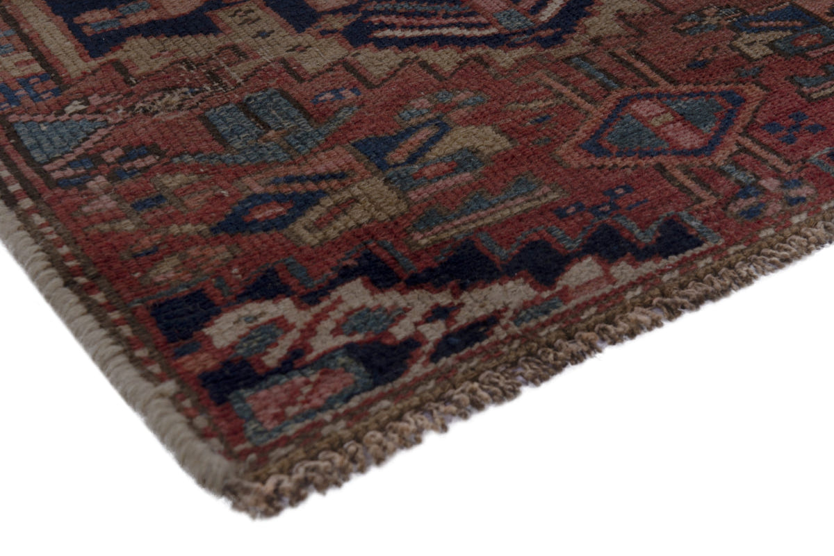 Turkish Anatolian runner rug in terracotta and navy, view 15 of 18