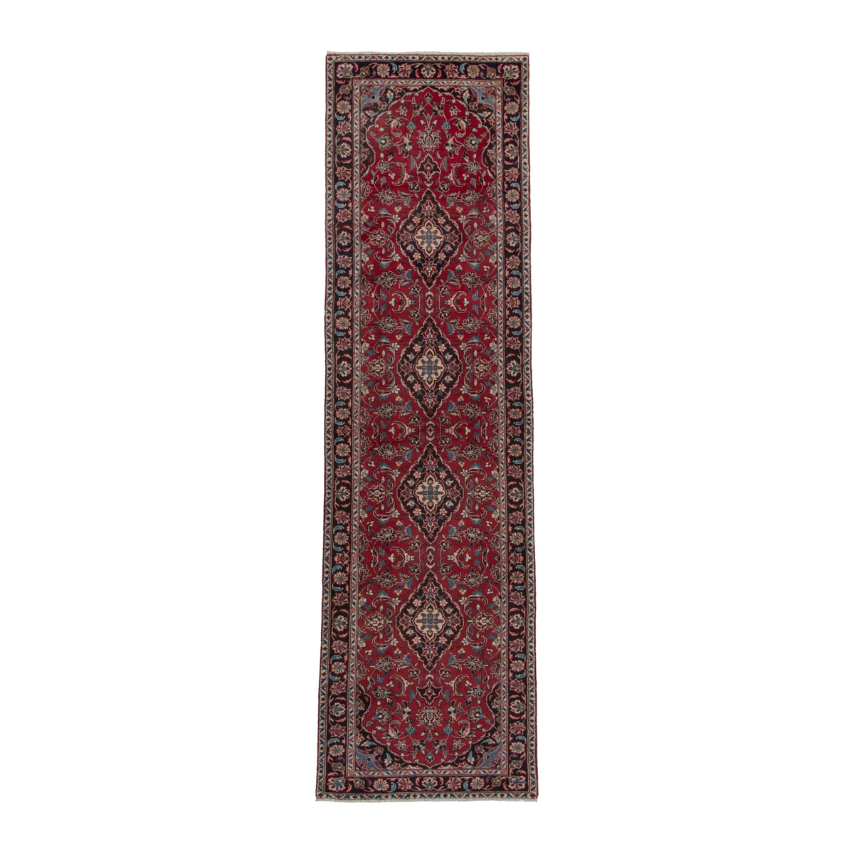 Persian Ardakan runner rug in deep red and dark brown, 2'7" x 9'8"