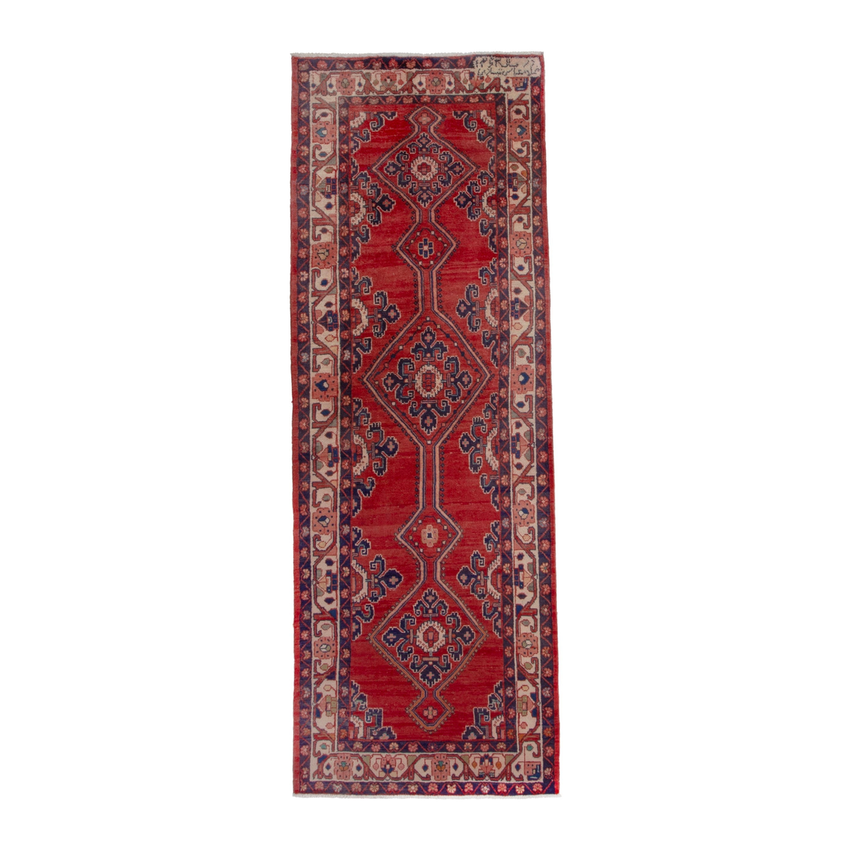 Persian Mahal runner rug in deep red and burgundy, 3'5" x 10'3"