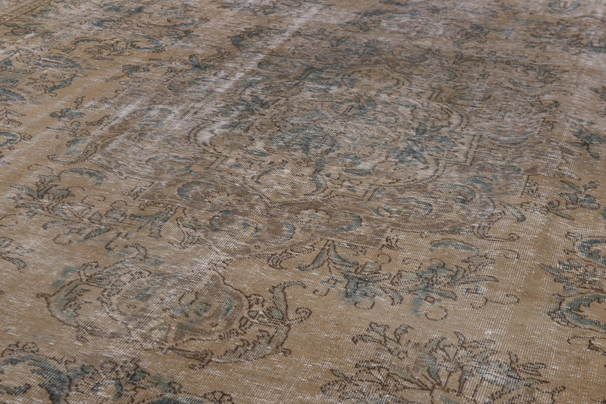 Turkish Anatolian oversized rug in light brown and greige, view 3 of 22