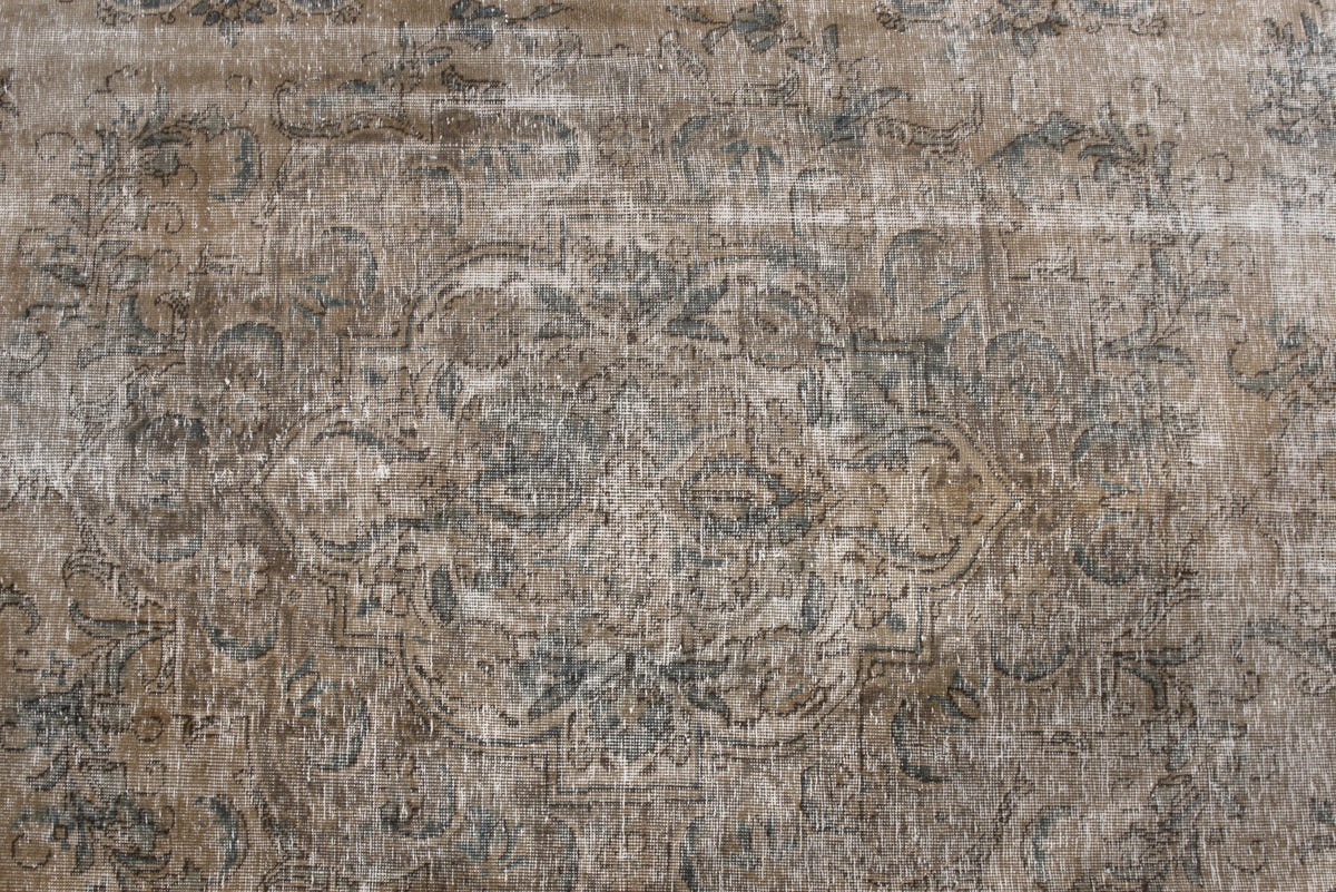 Turkish Anatolian oversized rug in light brown and greige, view 8 of 22