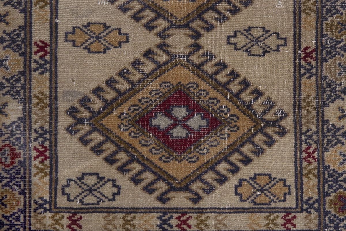 2617, Persian Torkaman Mini Rug