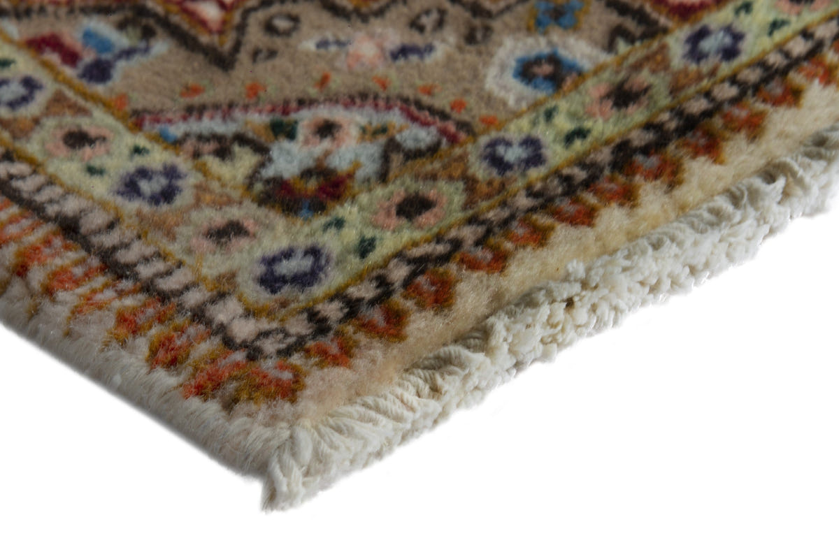 Persian Tabriz accent rug in ivory and rust, view 6 of 9