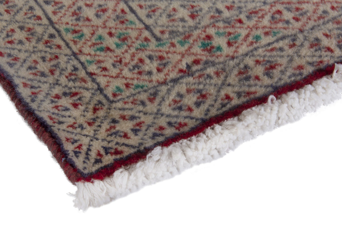 Persian Baluch accent rug in teal and greige, view 6 of 9