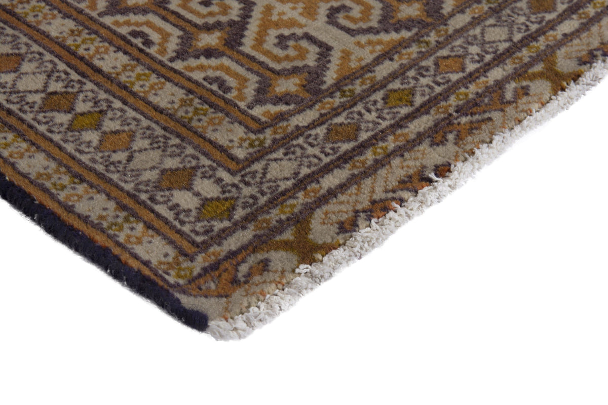 Persian Baluch accent rug in tan and cream, view 6 of 9