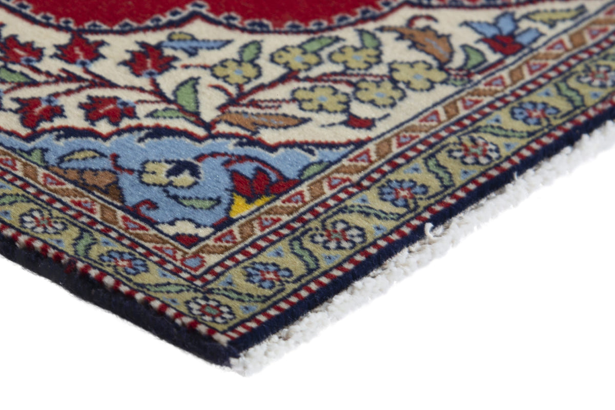 Persian Arak accent rug in deep red and cream, view 6 of 9