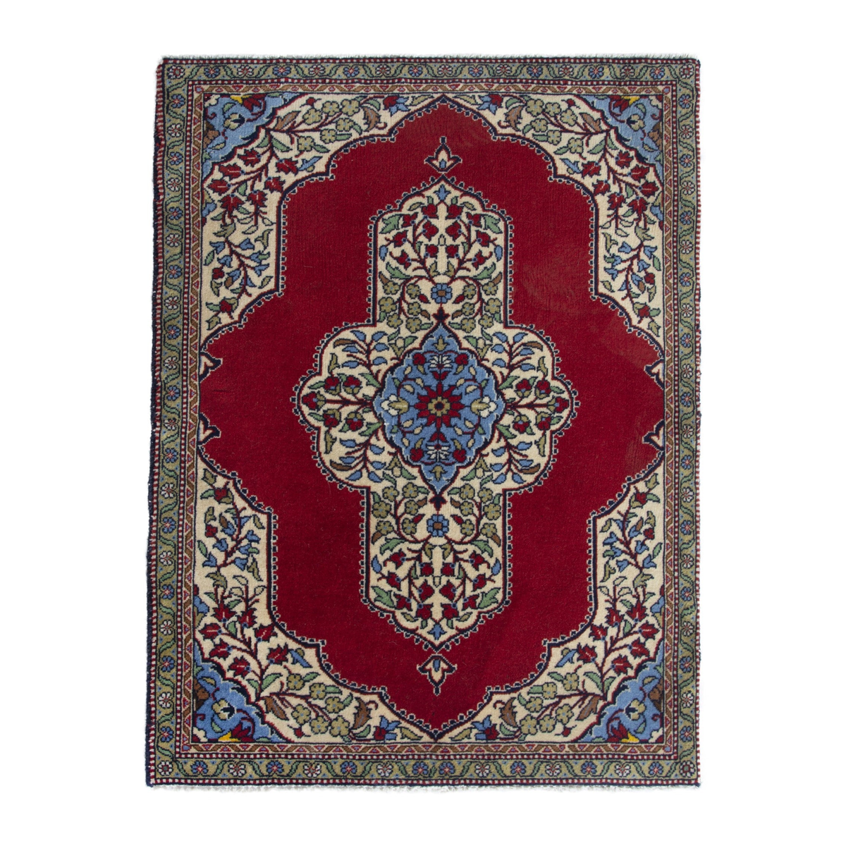 Persian Arak accent rug in deep red and cream, 2'3" x 2'9"