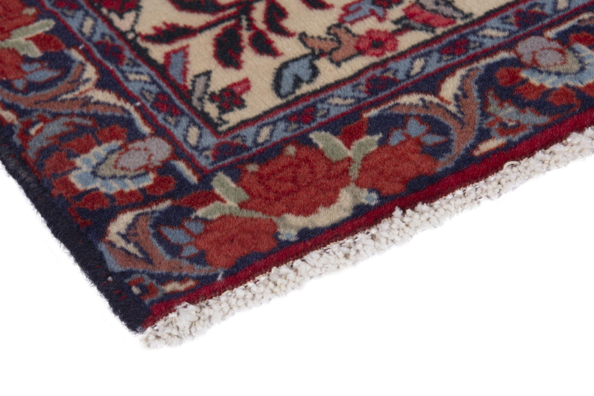 Persian Songhor accent rug in cream and navy, view 6 of 9