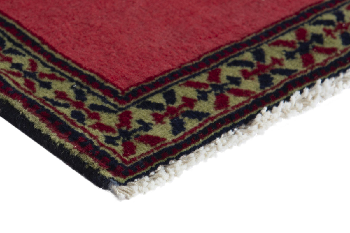 Persian Kashan accent rug in faded red and dusty blue, view 6 of 10
