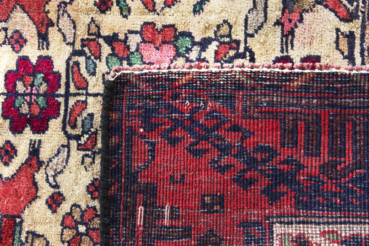 Turkish Anatolian accent rug in cream and faded red, view 10 of 18