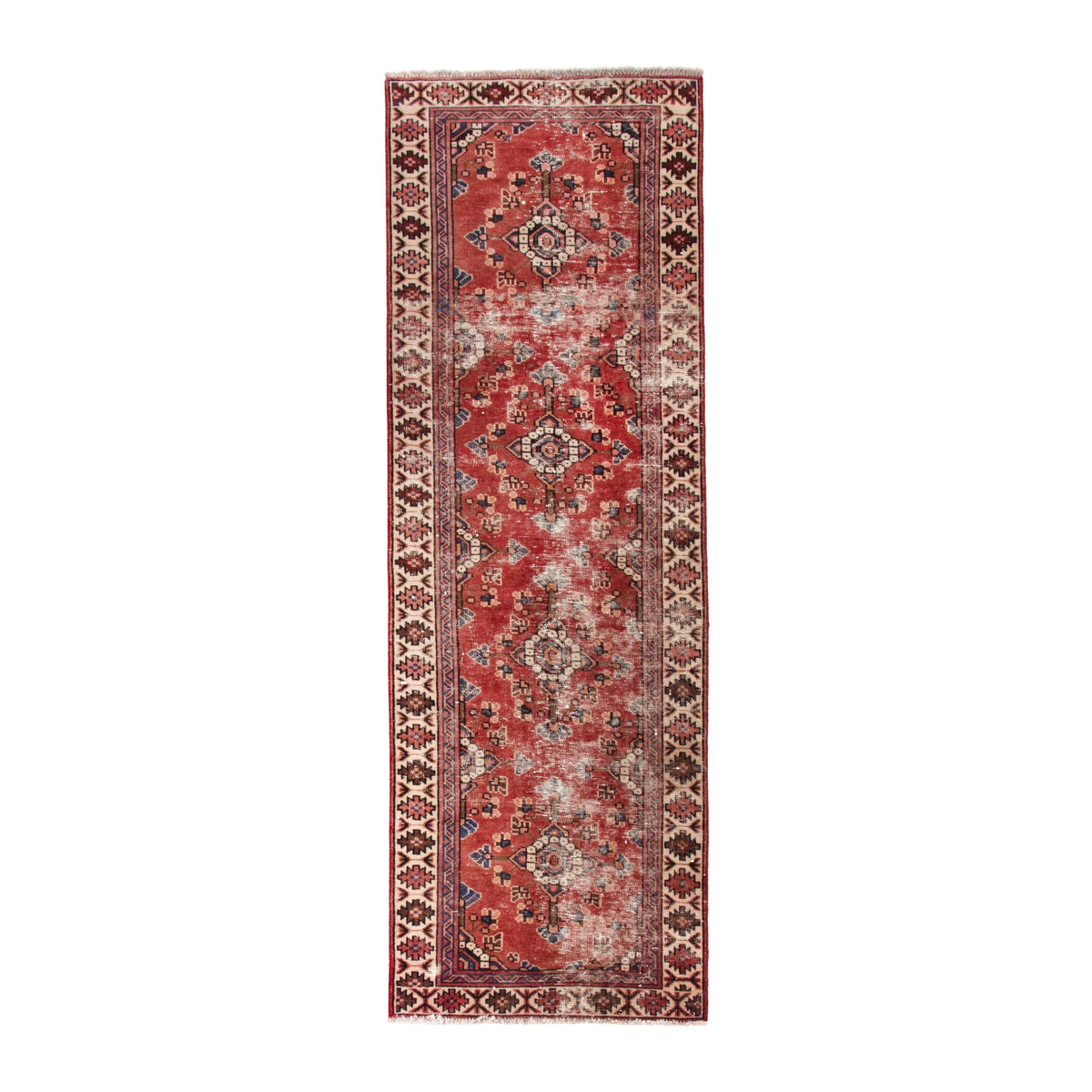 Persian Mahal runner rug in faded red and cream, 3'3" x 9'8"