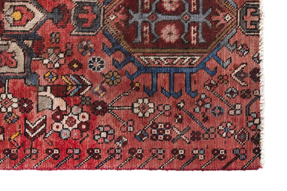 Turkish Anatolian runner rug in deep red and cream, view 11 of 16