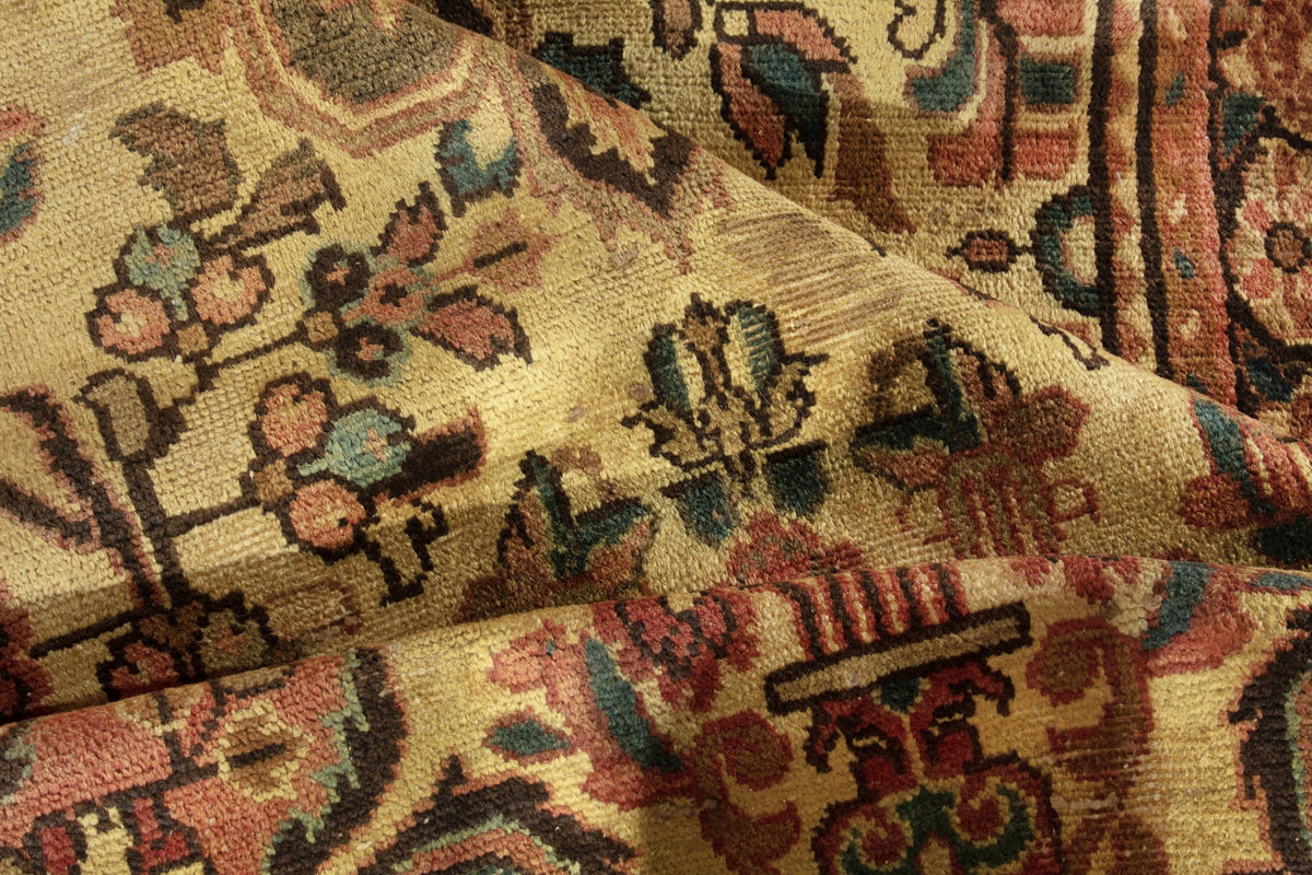 Turkish Anatolian area rug in tan and dark brown, view 10 of 19