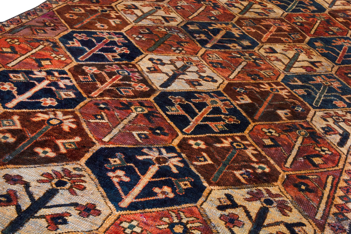 3070, Persian Bakhtiari Runner Rug