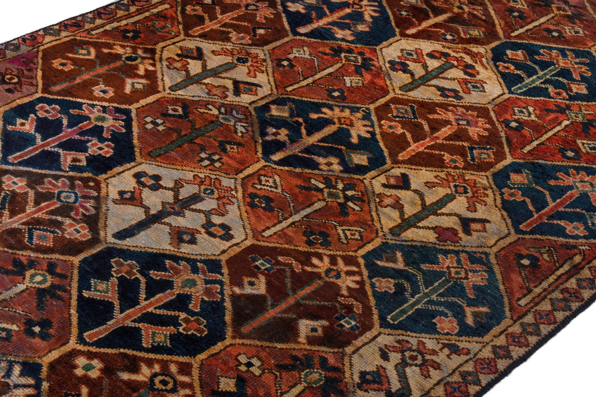 3070, Persian Bakhtiari Runner Rug