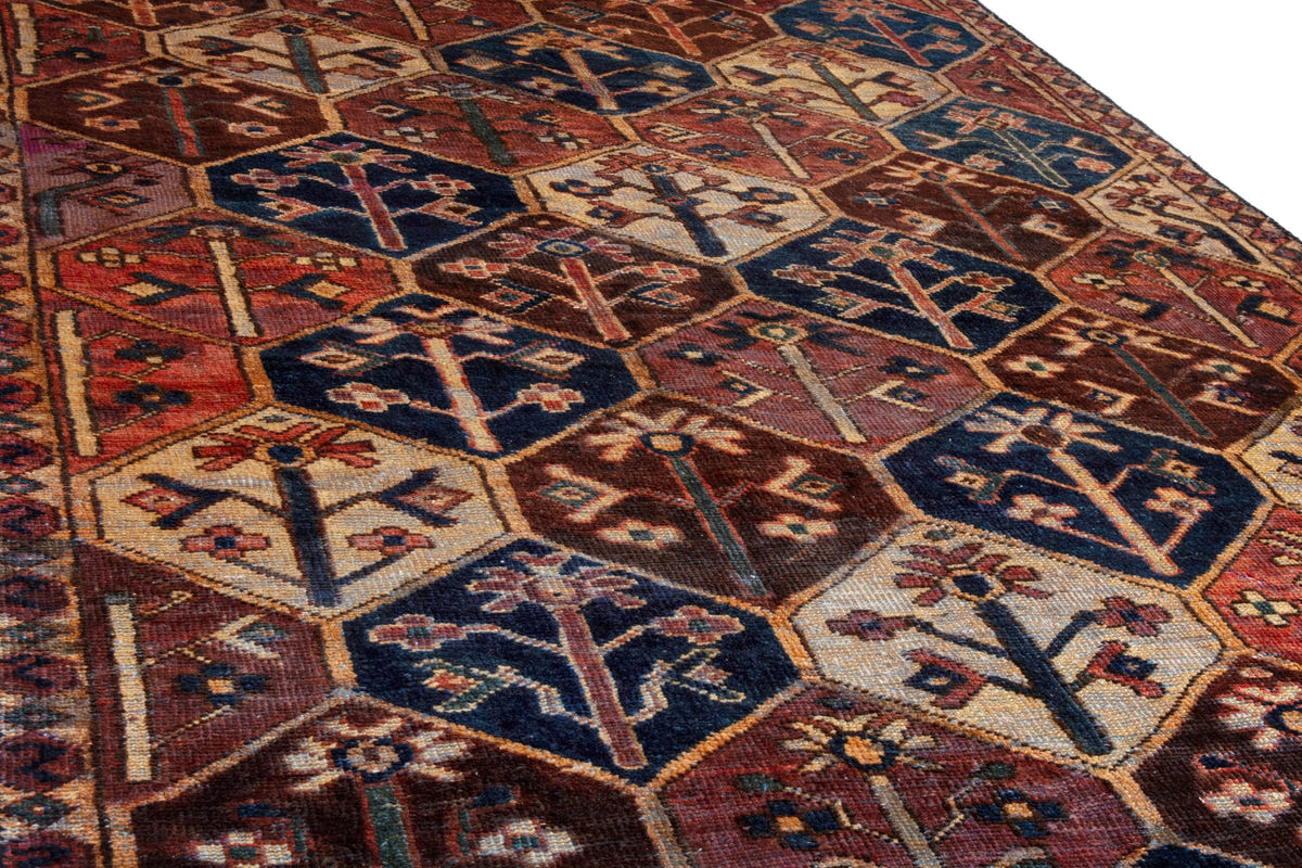 3070, Persian Bakhtiari Runner Rug
