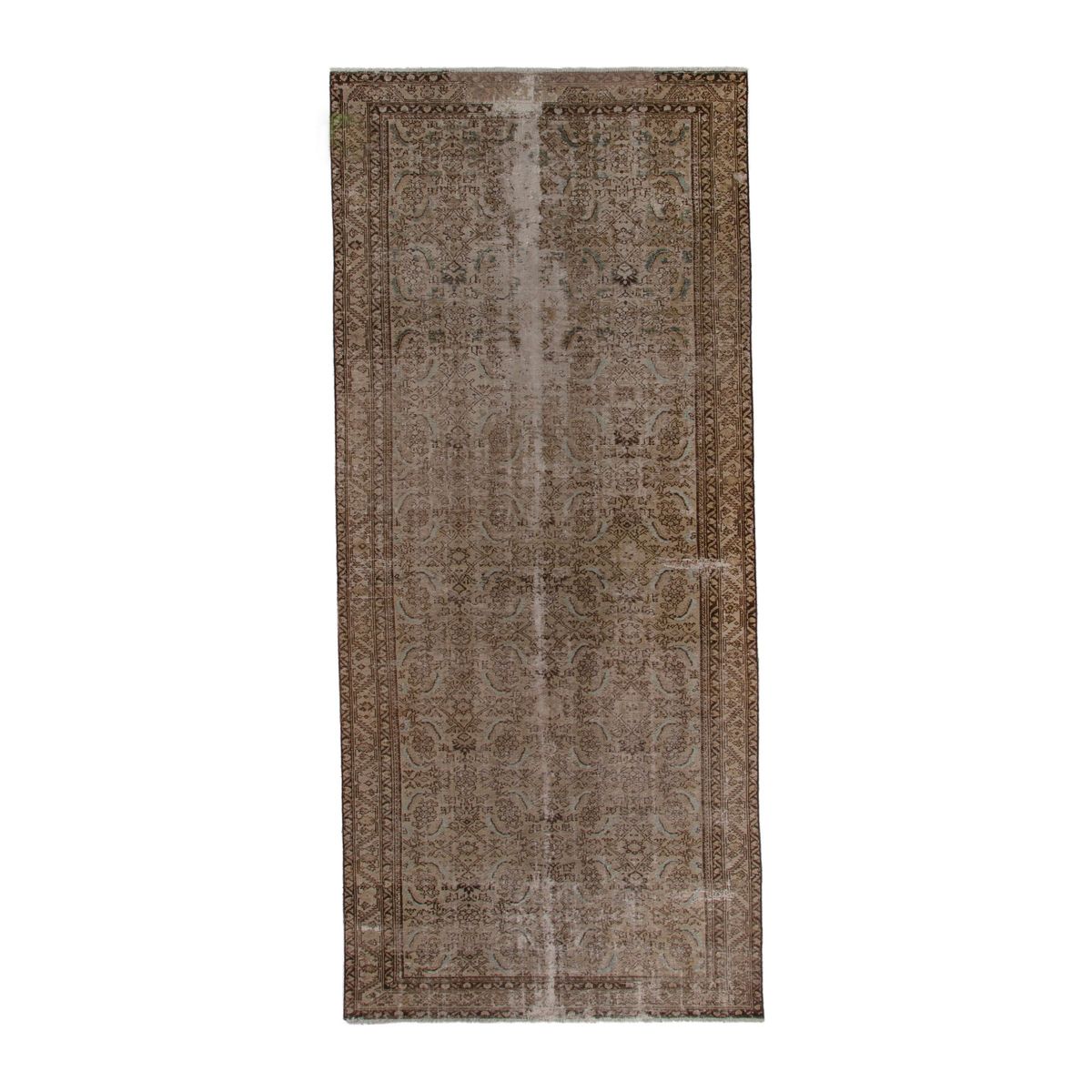 Persian Malayer runner rug in taupe and greige, 5'5" x 13'1"