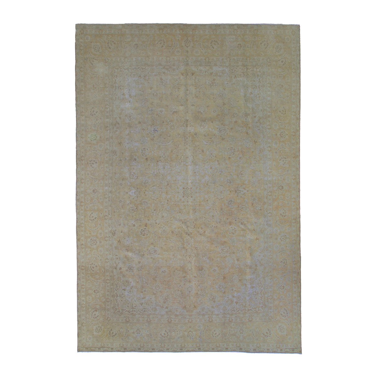Persian Kashan oversized rug in taupe and greige, 10'11" x 16'