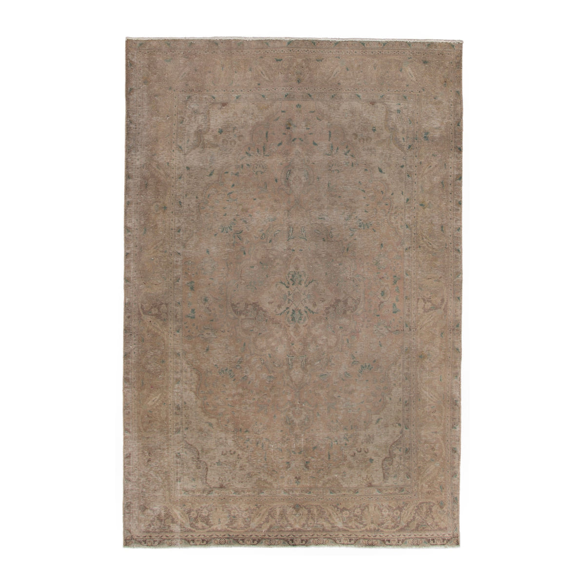 Persian Tabriz area rug in terracotta and tan, 6'3" x 9'6"